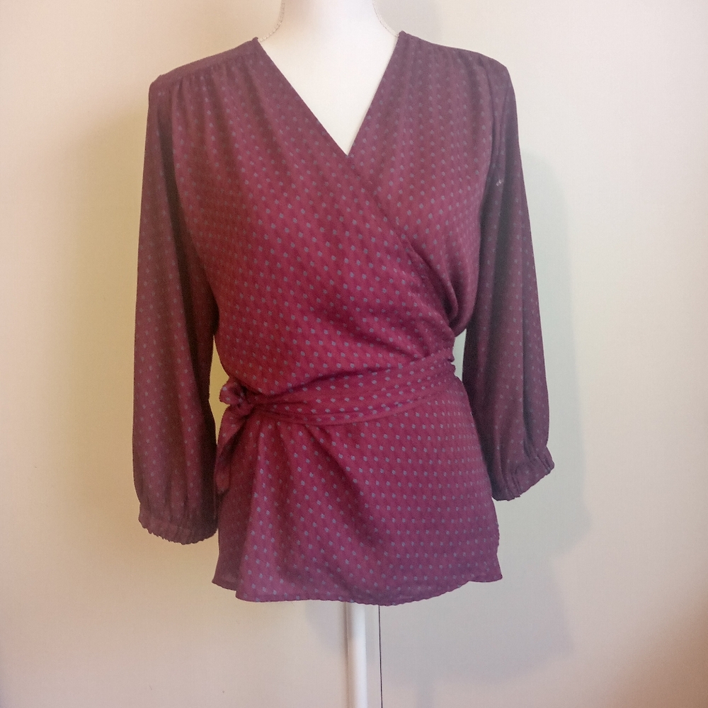 Allison Joy Women's long sleeve Blouse Plum Medium